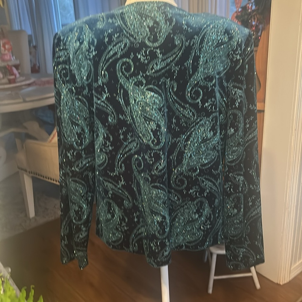 Dark turquoise, two piece top evening wear